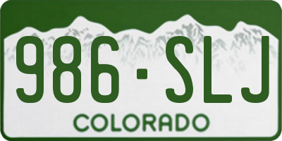 CO license plate 986SLJ