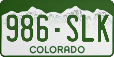 CO license plate 986SLK