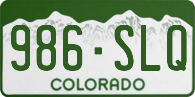 CO license plate 986SLQ