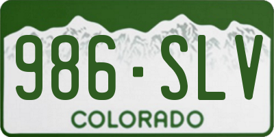 CO license plate 986SLV