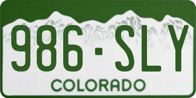 CO license plate 986SLY