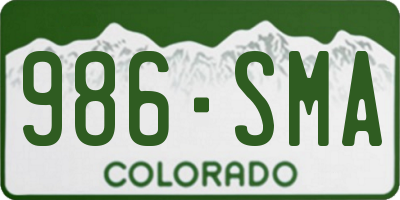 CO license plate 986SMA