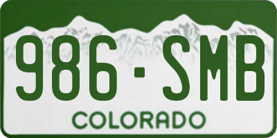 CO license plate 986SMB