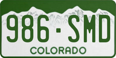 CO license plate 986SMD