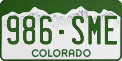 CO license plate 986SME