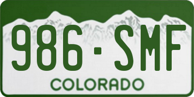 CO license plate 986SMF