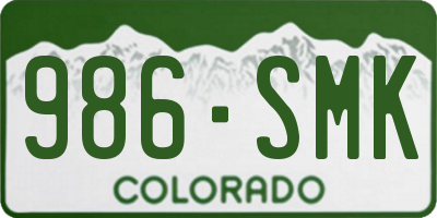 CO license plate 986SMK
