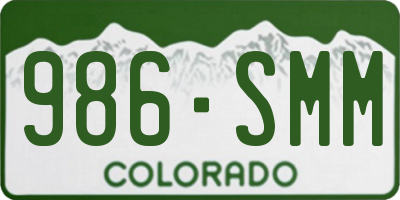 CO license plate 986SMM