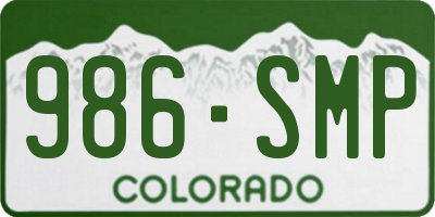 CO license plate 986SMP