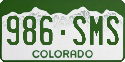 CO license plate 986SMS