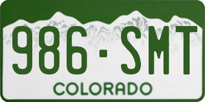CO license plate 986SMT