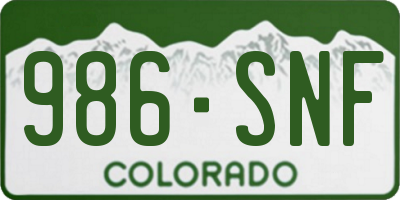 CO license plate 986SNF