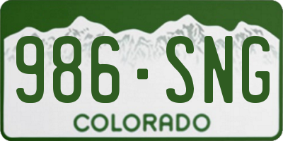 CO license plate 986SNG