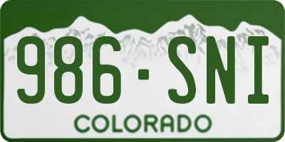 CO license plate 986SNI