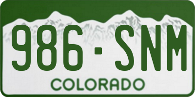CO license plate 986SNM