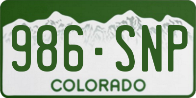 CO license plate 986SNP