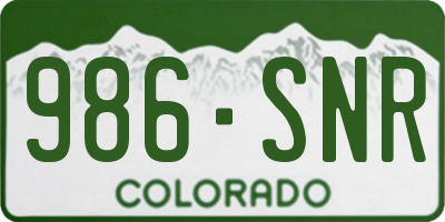 CO license plate 986SNR