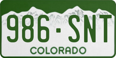 CO license plate 986SNT