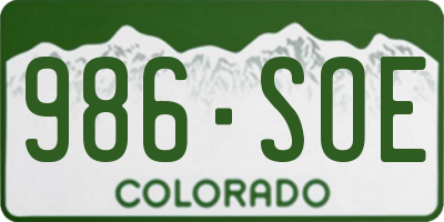 CO license plate 986SOE