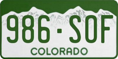 CO license plate 986SOF