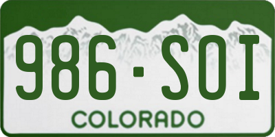 CO license plate 986SOI