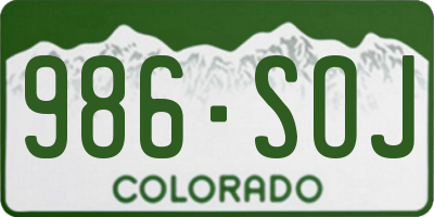 CO license plate 986SOJ