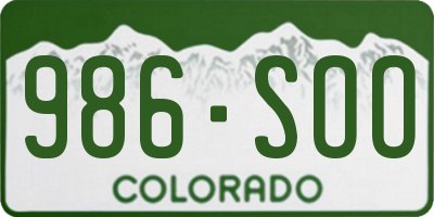 CO license plate 986SOO
