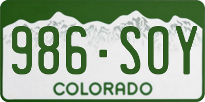 CO license plate 986SOY