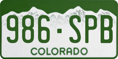 CO license plate 986SPB
