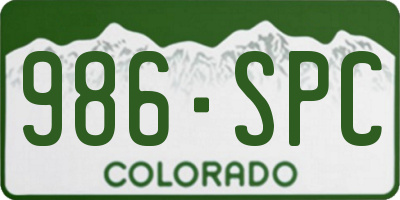 CO license plate 986SPC