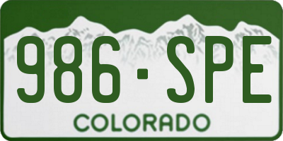 CO license plate 986SPE