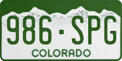 CO license plate 986SPG