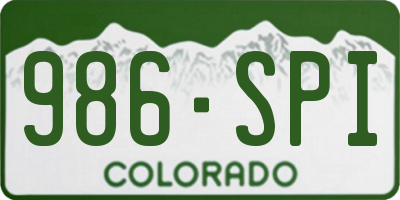 CO license plate 986SPI