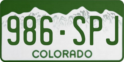 CO license plate 986SPJ