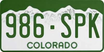 CO license plate 986SPK