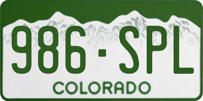 CO license plate 986SPL