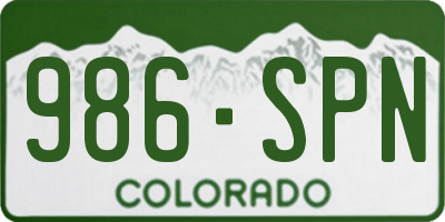 CO license plate 986SPN