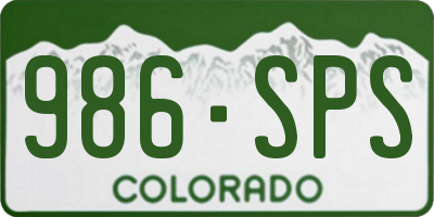 CO license plate 986SPS