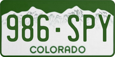 CO license plate 986SPY