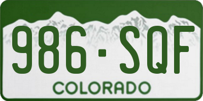 CO license plate 986SQF