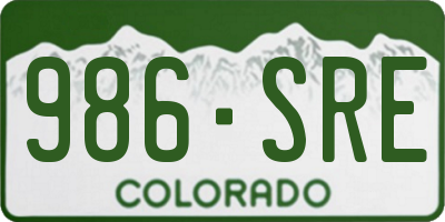 CO license plate 986SRE
