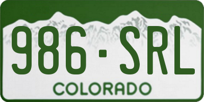 CO license plate 986SRL