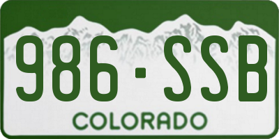 CO license plate 986SSB