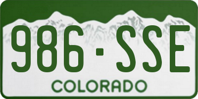 CO license plate 986SSE
