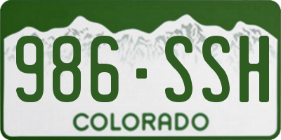 CO license plate 986SSH