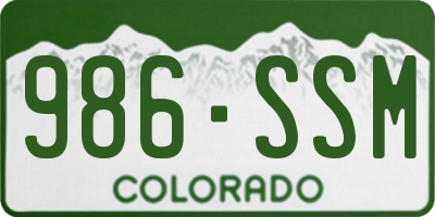 CO license plate 986SSM