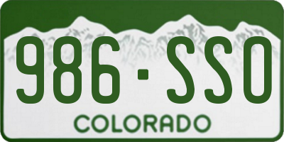 CO license plate 986SSO