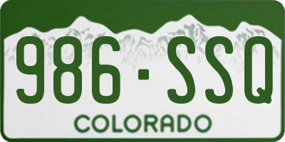 CO license plate 986SSQ