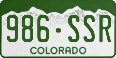 CO license plate 986SSR