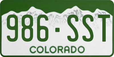 CO license plate 986SST
